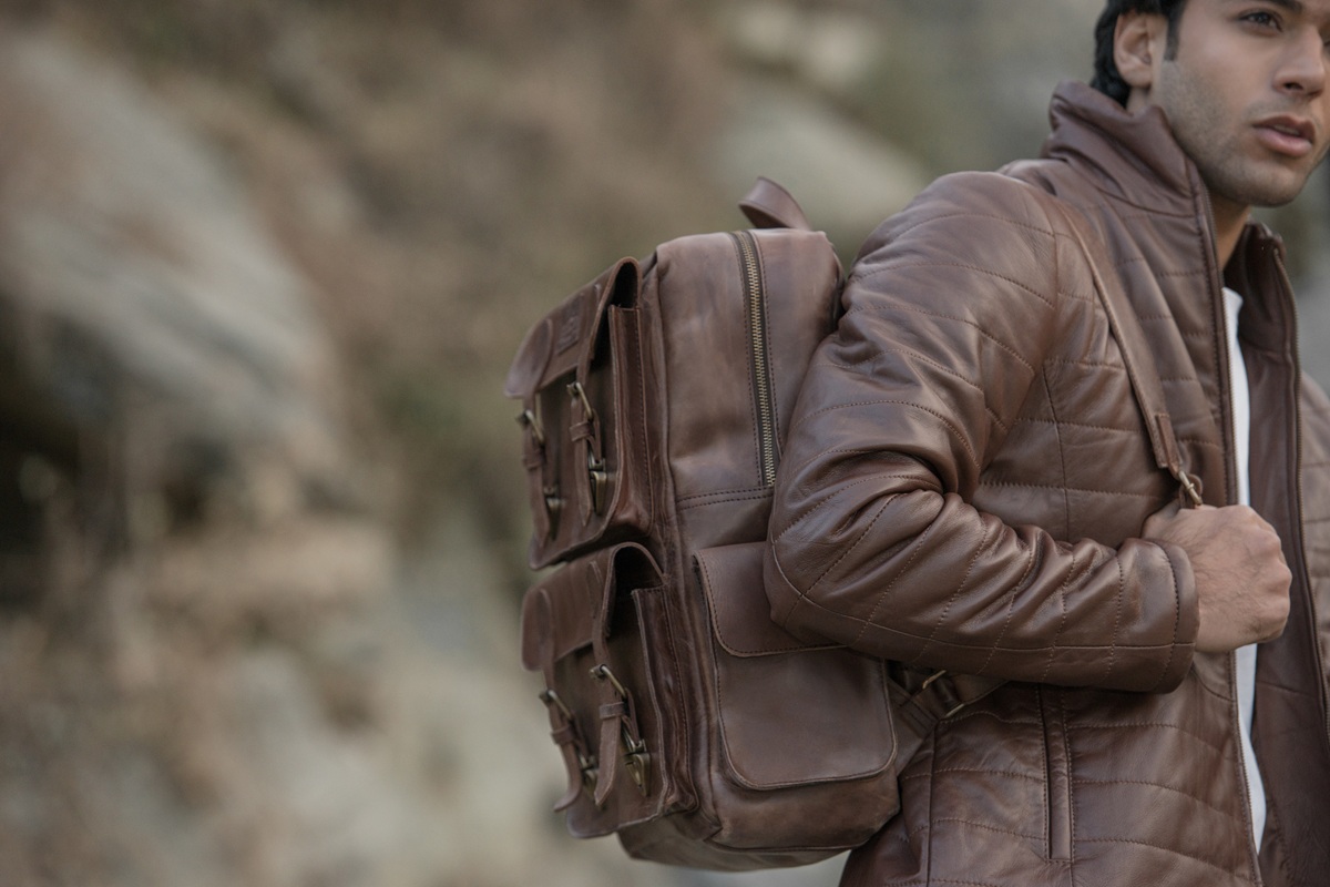 Dulles Crazy Horse Leather Laptop Backpack